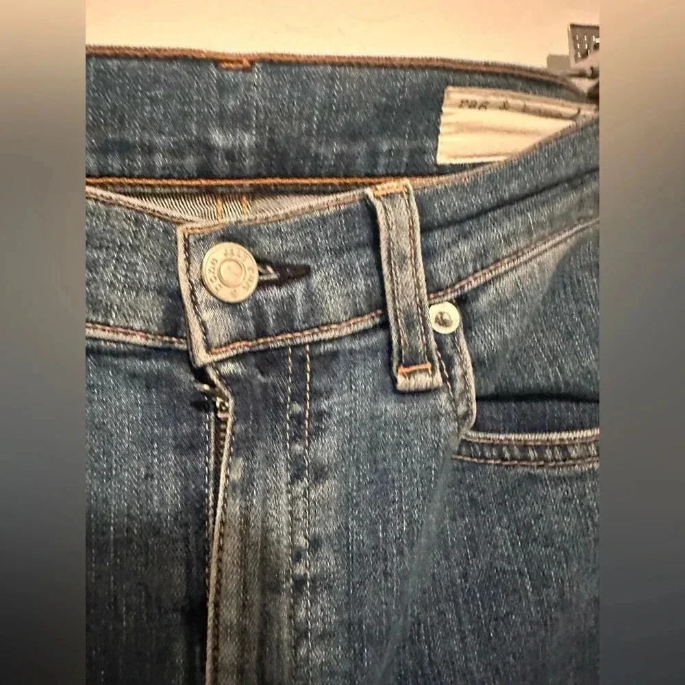 Rag And Bone Skinny Mid Rise Jeans in Blue